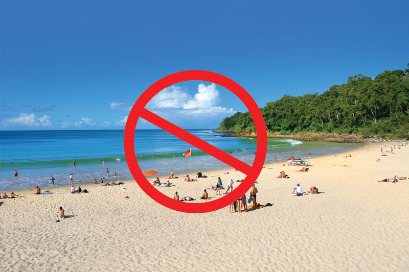Beach is a no-go zone